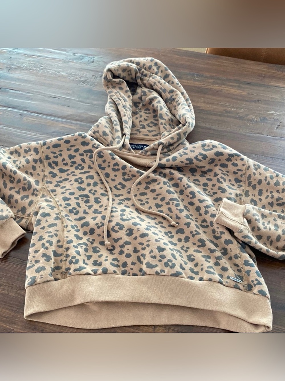 Abercrombie & Fitch XS soft fleece leopard hoodie